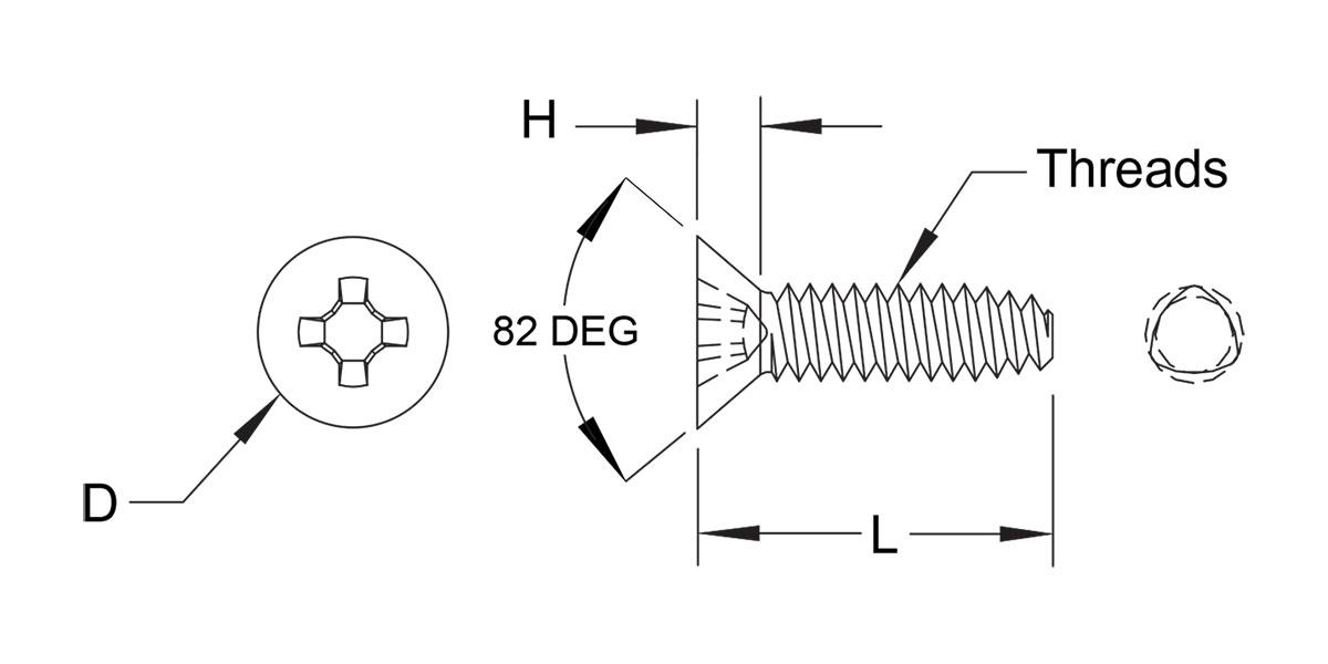 Cabeça Plana de 82 graus – Tipo TA - Imagem 2