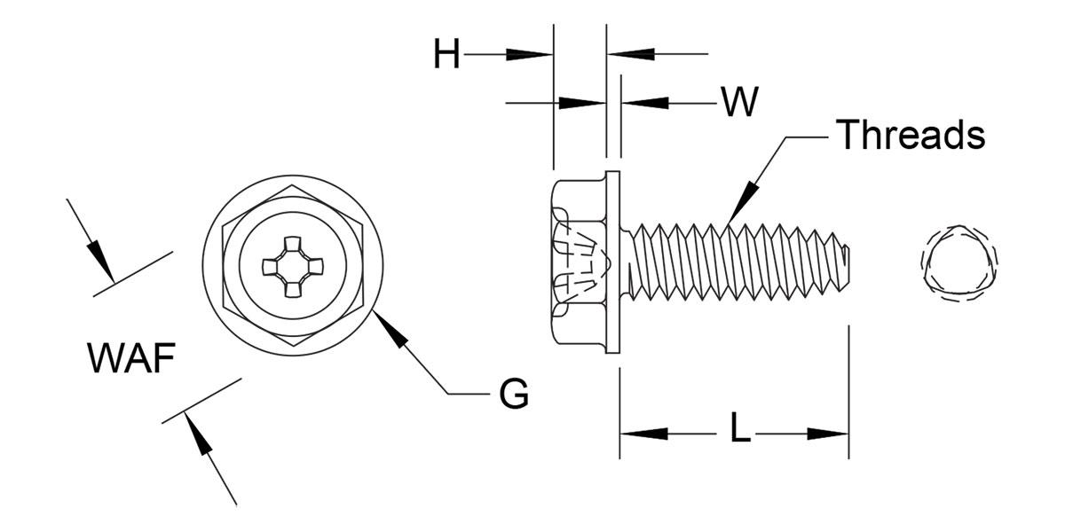 Cabeça Sextavado Recuado Arruelado – Tipo TA - Imagem 2